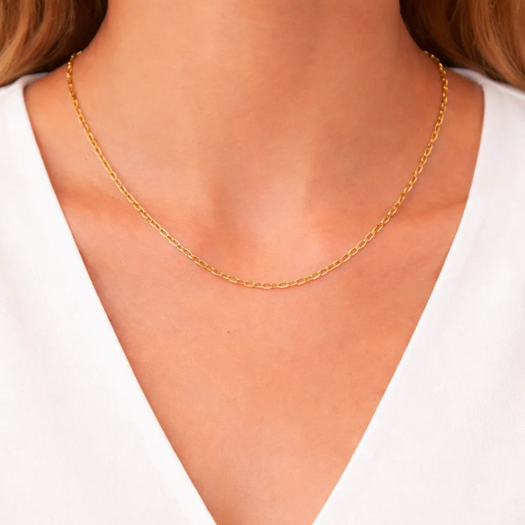 Minimalist Gold Geometric Link Necklace
