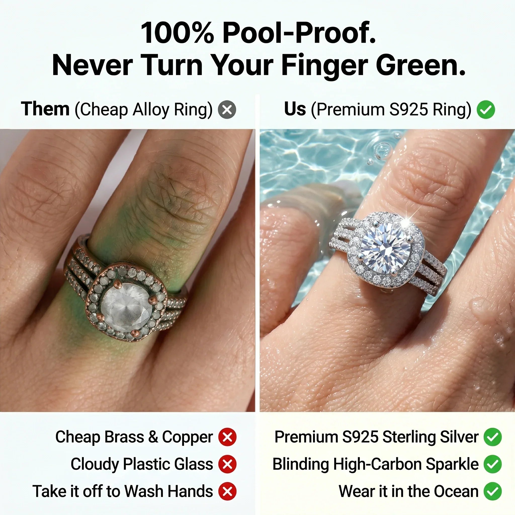 🚨 Only Today: 90% OFF |The Flawless $10k Illusion Ring | VVS1 Lab-Grown Diamond (Tarnish-Free)