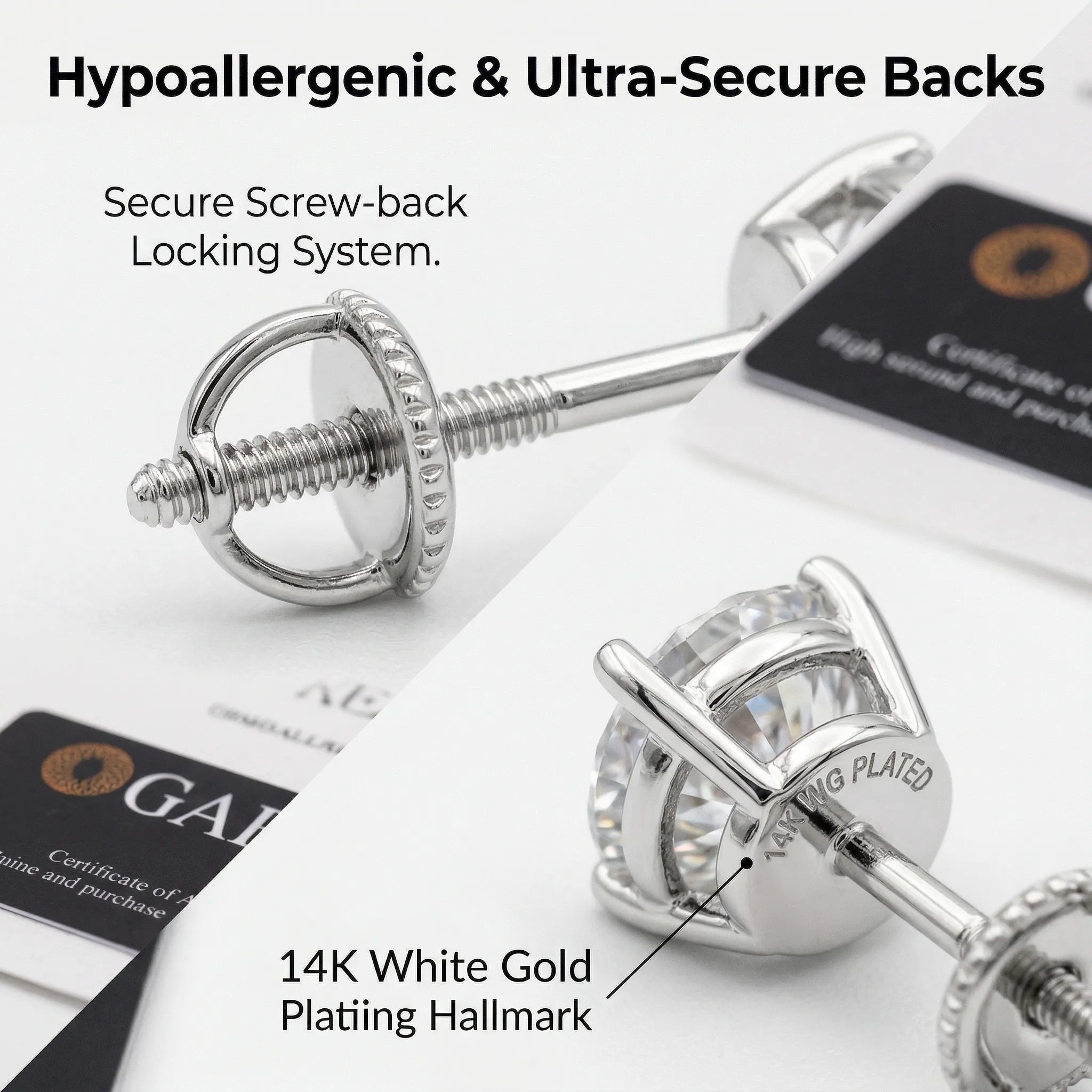 4.00 CTW Classic Round Lab-Created Diamond Stud Earrings - Secure 4-Prong & Hypoallergenic-Last Day Sale🔥90% OFF