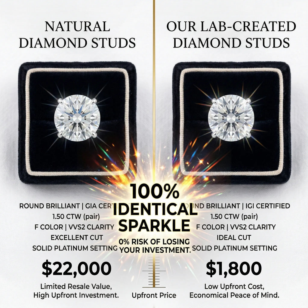 4.00 CTW Classic Round Lab-Created Diamond Stud Earrings - Secure 4-Prong & Hypoallergenic-Last Day Sale🔥90% OFF