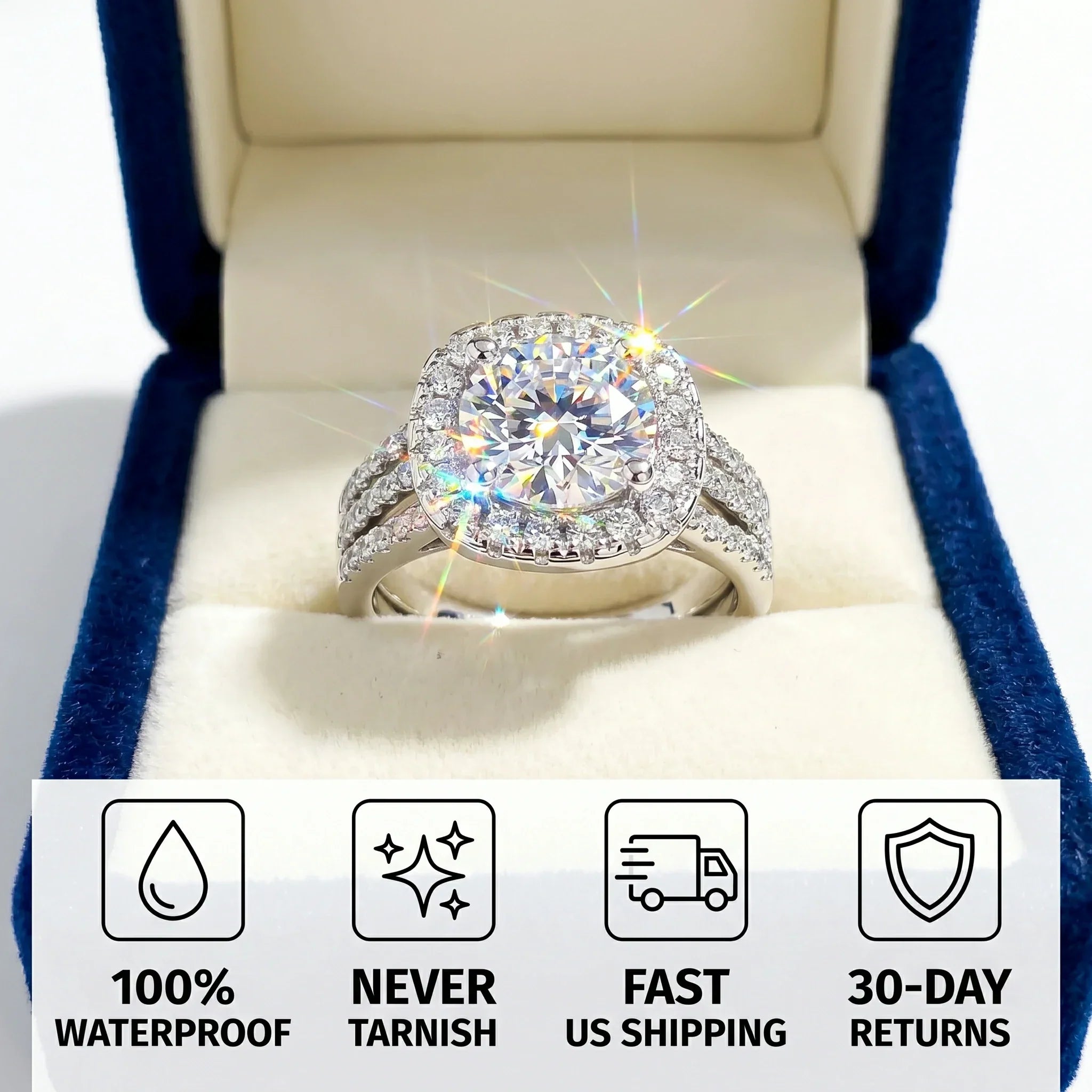 🚨 Only Today: 90% OFF |The Flawless $10k Illusion Ring | VVS1 Lab-Grown Diamond (Tarnish-Free)
