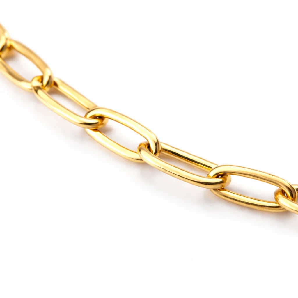 Minimalist Gold Geometric Link Necklace