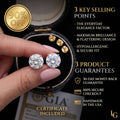 4.00 CTW Classic Round Lab-Created Diamond Stud Earrings - Secure 4-Prong & Hypoallergenic-Last Day Sale🔥90% OFF