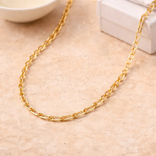 Minimalist Gold Elongated Link Necklace